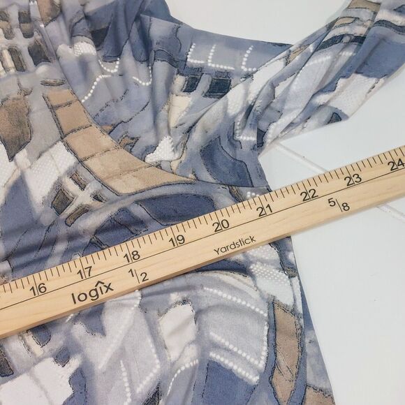 Clara Sun Woo Women's Asymmetrical Hem Tunic Size Large Gray Abstract Textured - Picture 9 of 11